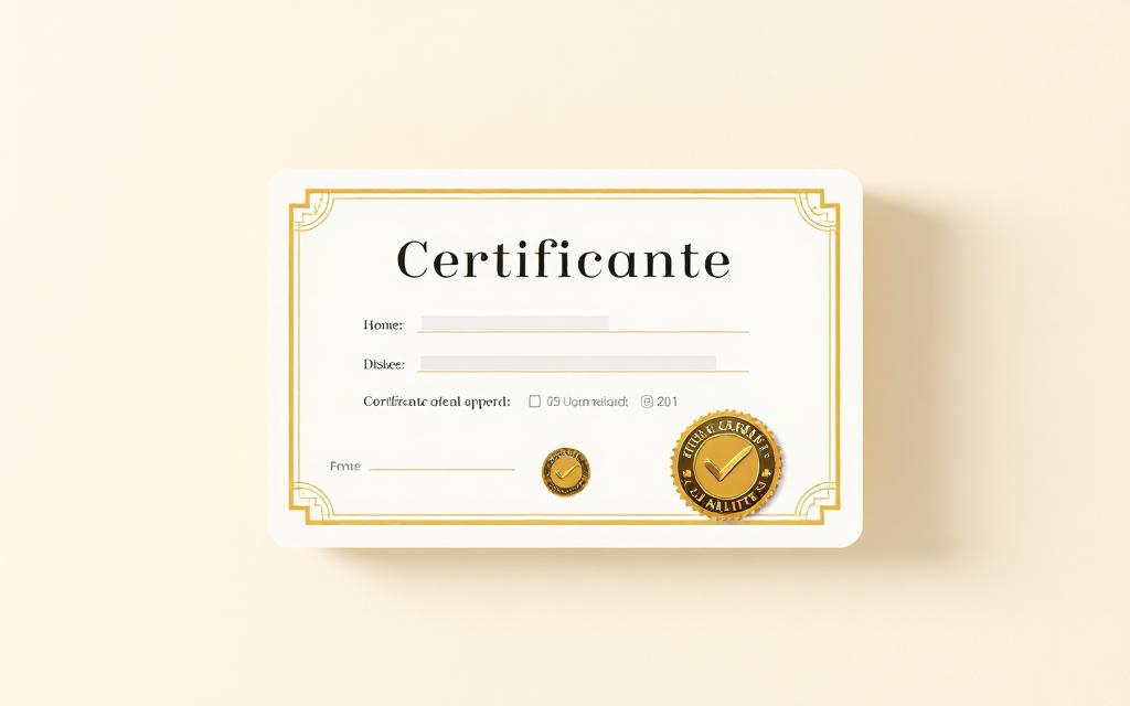 Zlati pečat na digitalnem potrdilu na slonokoščeni podlagi