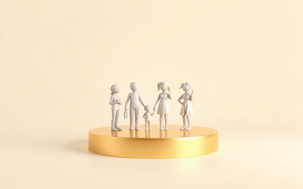 Zlat krog, ki povezuje štiri slonokoščene figure